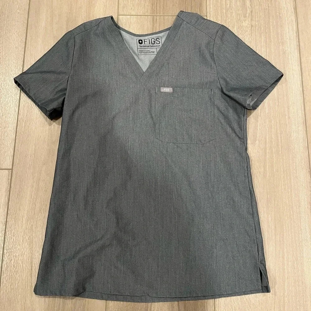 Figs Technical Collection Scrub Top Graphite Women’s Size XS